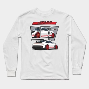 car 911 gt3 rs racing edition detail white red Long Sleeve T-Shirt